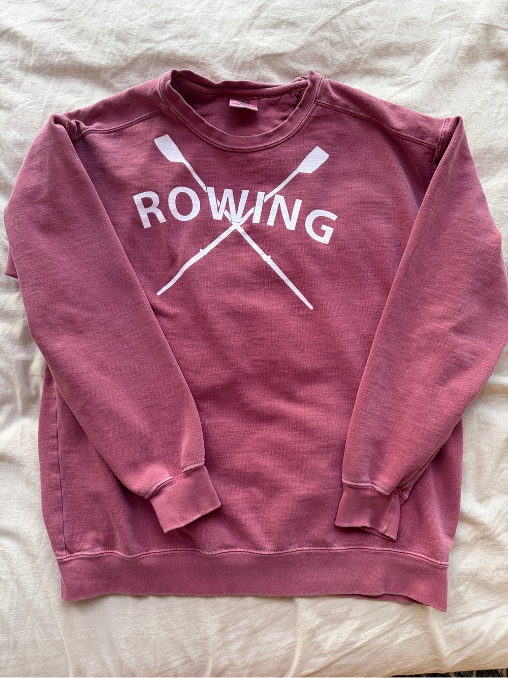 Comfort Colors Dusty Red Crewneck Sweatshirt Rowing Crew Large
